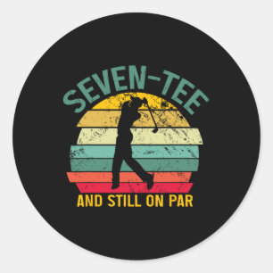 Adesivo 70 de Golfe Engraçado Aniversário Retro Sete-Tee E