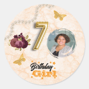 Adesivo 70 Dourado Balloon Number & Red English Rosas