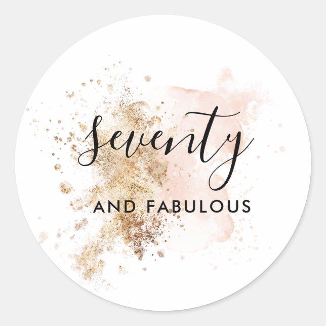 Adesivo 70 E Fabuloso, 70 de Mulher Aniversário (Frente)
