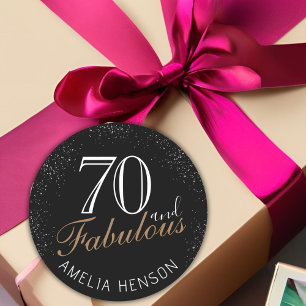 Adesivo 70 e Fabuloso 70 negro Elegante Aniversário