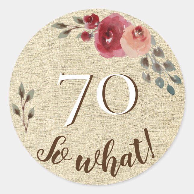 Adesivo 70 Então Que Flor Russo De Aquarela Flutua 70 Aniv (Frente)