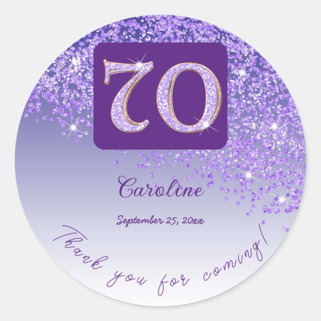 Adesivo 70, Obrigados de Aniversário (Frente)