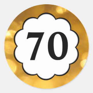 Adesivo 70 - Ouro Numbers Sticker