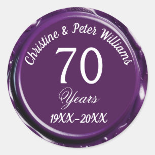 Adesivo 70 Platinum Wedding Mauve Purple WaxSeal Sticker
