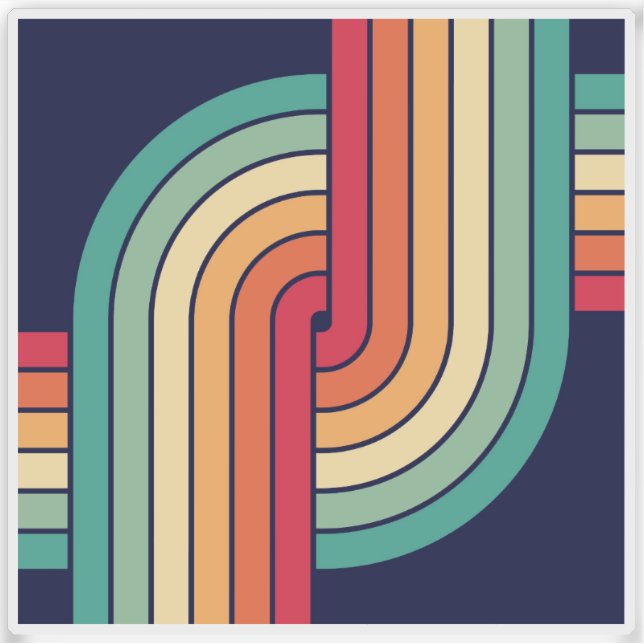 Adesivo 70s Retro Geometric Design (Frente)
