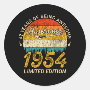 Adesivo 71 anos de idade 1954 Retro Incrível 71ruas Aniver