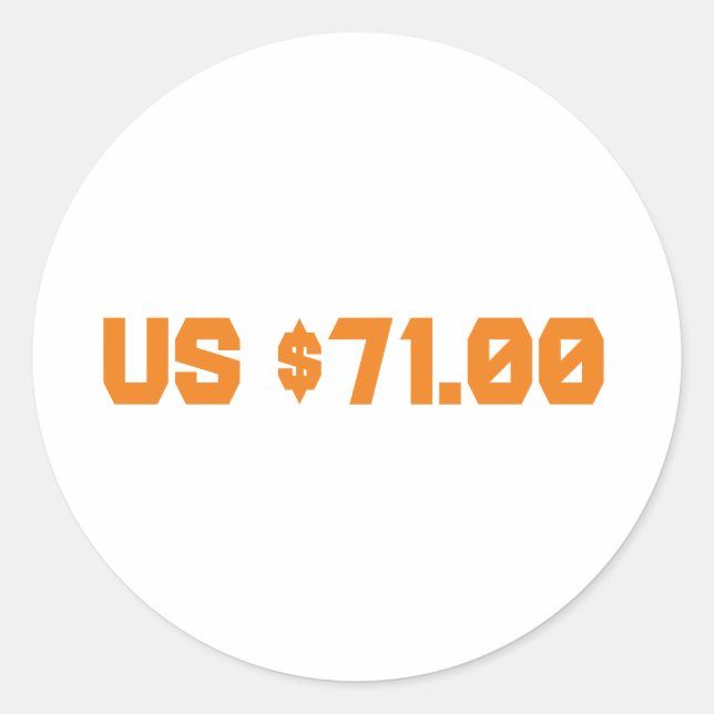 Adesivo 71 dólares (Frente)