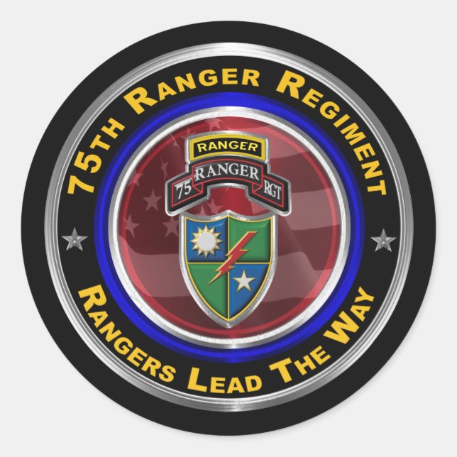 Adesivo 75º Regimento Ranger "Rangers Lideram O Caminho" (Frente)