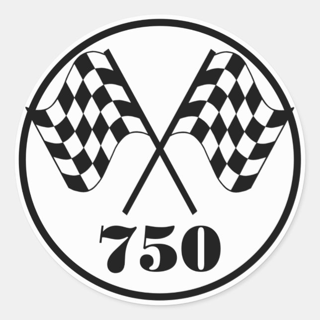 Adesivo 750 bandeiras Checkered (Frente)