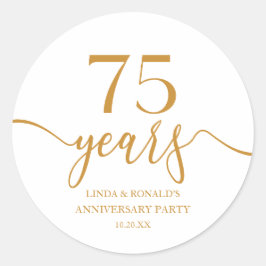 Adesivo 75.º aniversário da casamento entre o Elegante Cha