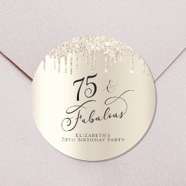 Adesivo 75.º Aniversário Dourado