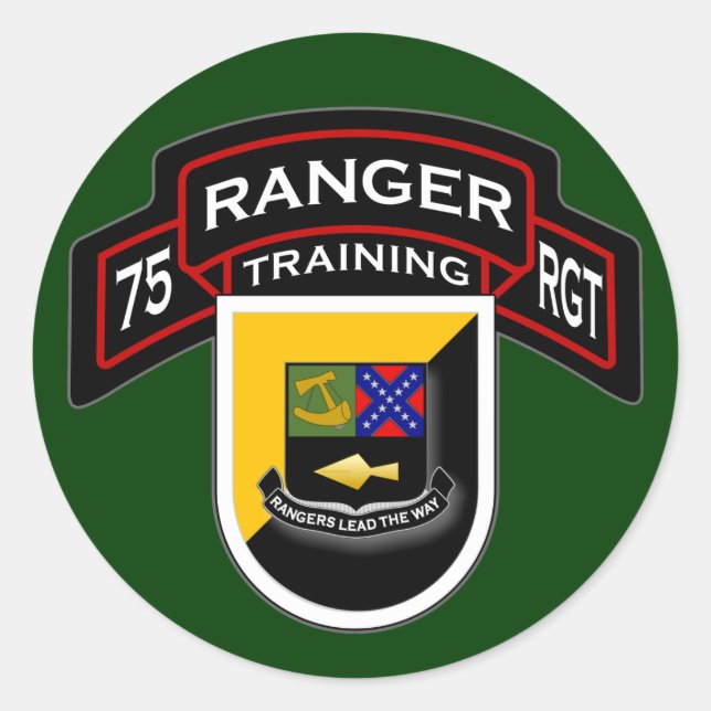 Adesivo 75.º Regimento Ranger - Transportes aéreos - Forma (Frente)