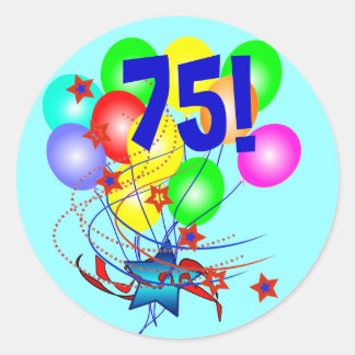 Adesivo 75! Ou Qualquer Balão De Aniversário De Idade Com 