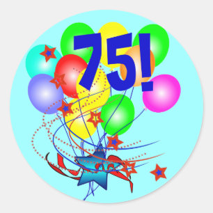 Adesivo 75! Ou todo o aniversário da idade Balloons em
