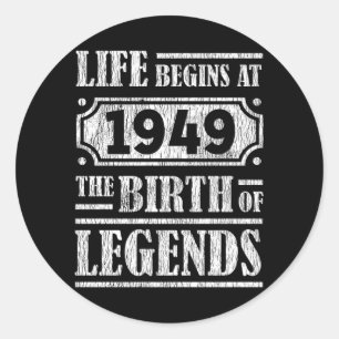 Adesivo 76 Anos De 1949 Nascimento Da Legenda 76.O Anivers