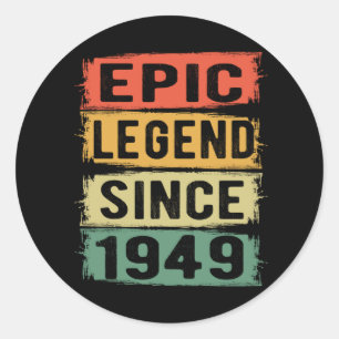 Adesivo 76 Anos De Idade Dia 1949 Legenda Epic 76. º Anive