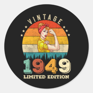 Adesivo 76 anos Idade do Dia 1949 Vintage 76 mulheres de a