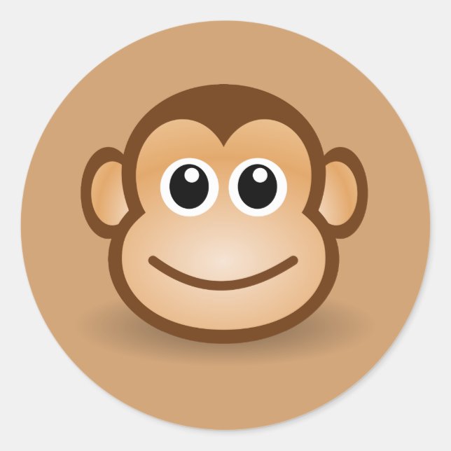 Adesivo 76-Grátis-Cartoon-Macaco-Clipart-Ilustração C (Frente)