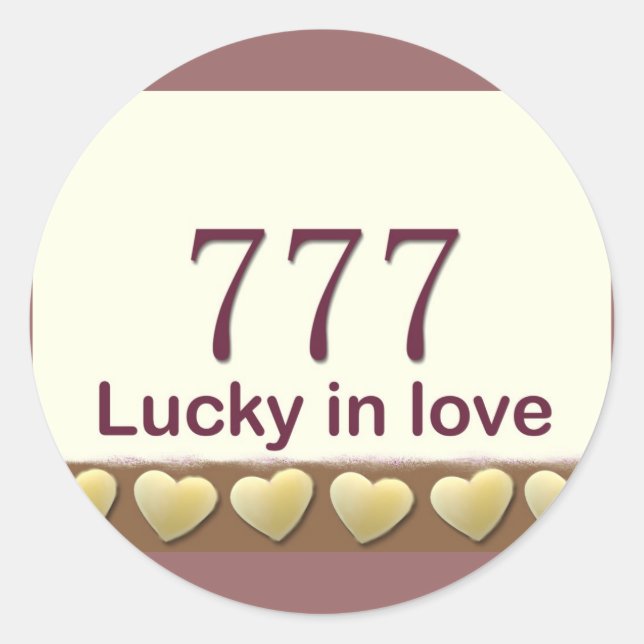 Adesivo 777 Sorte no amor (Frente)