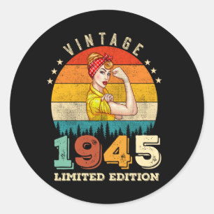 Adesivo 77 anos de idade Mulheres no dia 1945 Vintage 77º