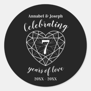Adesivo 7 anos de aniversário de casamento