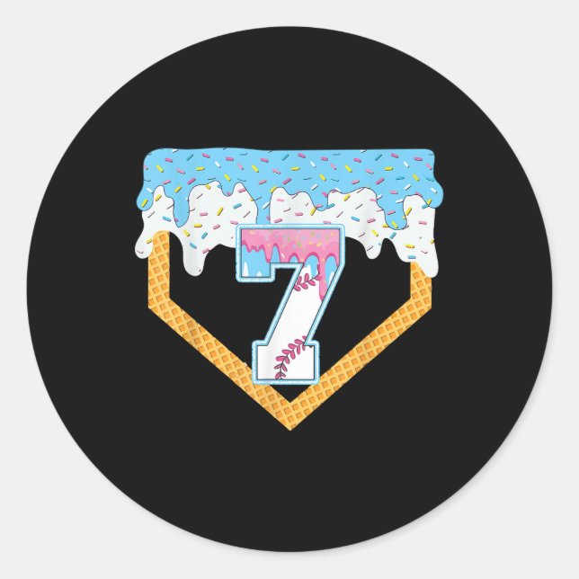 Adesivo 7 Baseball Sorvete Derrubando Beball Drit Birt (Frente)