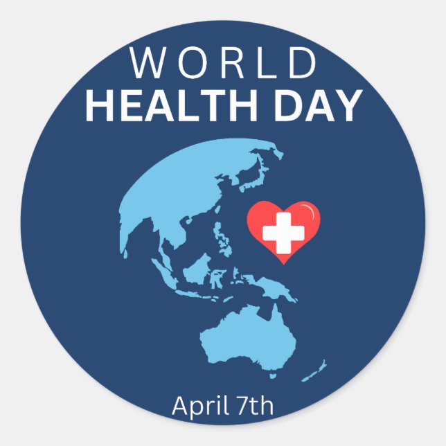 Adesivo 7 de abril do Dia Mundial da Saúde (Frente)