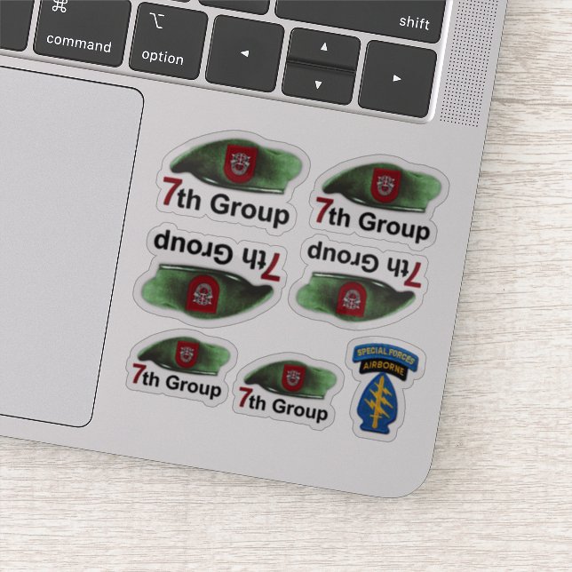 Adesivo 7 Especial Força SFGA SFG - Contorno dos Berets Ve (Detalhe)