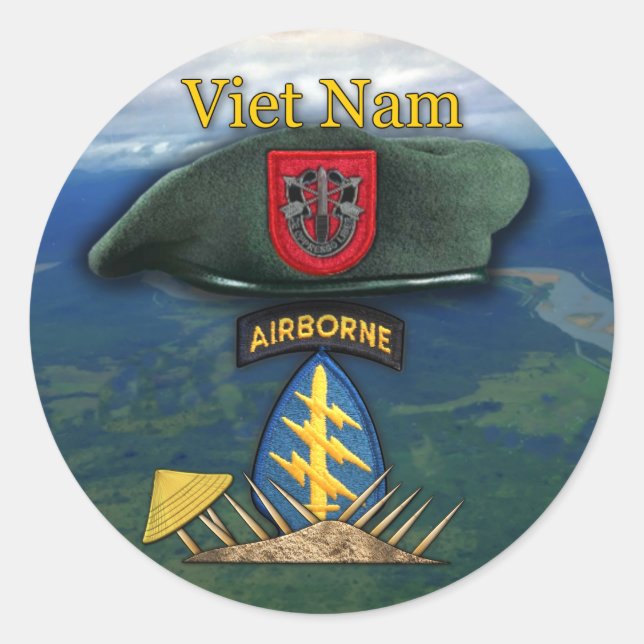 Adesivo 7 Especial força verde berets vietnam Sticker (Frente)