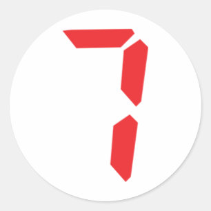 Adesivo 7 número digital do despertador de sete vermelhos