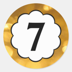 Adesivo 7 - Ouro Numbers Sticker