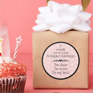 Adesivo 7 palavras para um Casamento longo e feliz