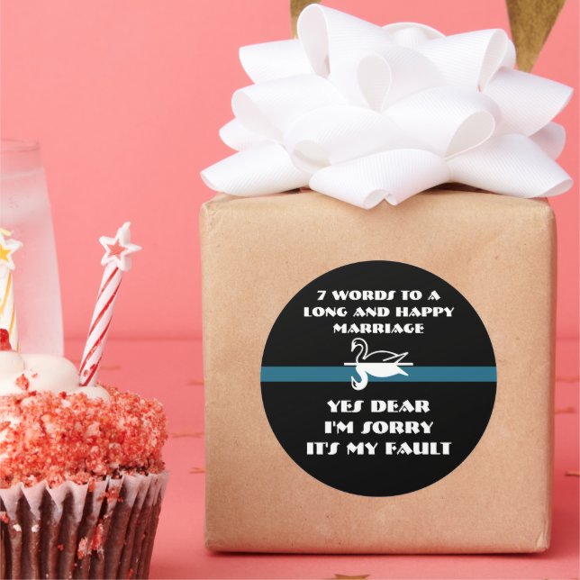 Adesivo 7 palavras para um Casamento longo e feliz (Festa)