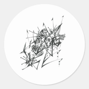 Adesivo 7 Preto Branco Arte de Tatuagem Tribal Abstrata