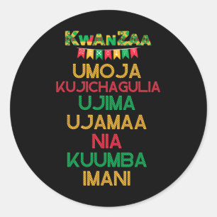 Adesivo 7 Princípios Da Banda Africana Kwanzaa Happy Kwanz