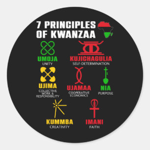 Adesivo 7 Princípios Da Celebração Pan-Africana De Kwanzaa