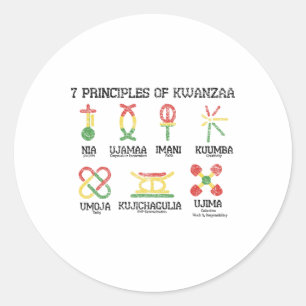 Adesivo 7 Princípios Do Kwanzaa Nguzo African American Hol