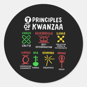 Adesivo 7 Princípios Dos Homens Negros Americanos De Kwanz