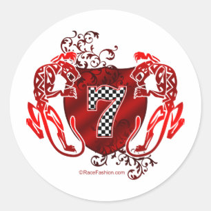 Adesivo 7 tigres do número da auto competência