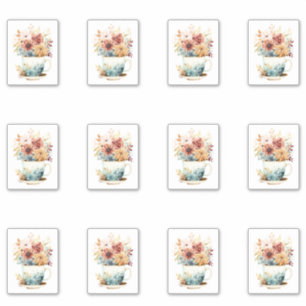 Adesivo 7 Xícara de Flores