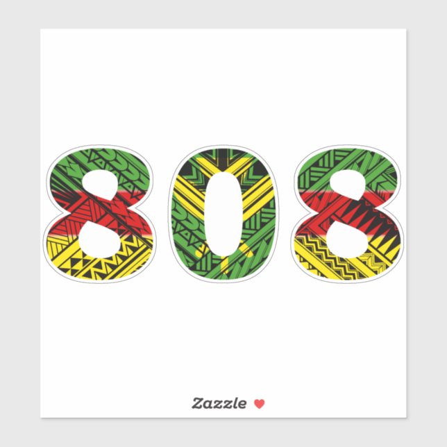 Adesivo 808 Hawaii Kakau Kanaka Maoli (Folha)