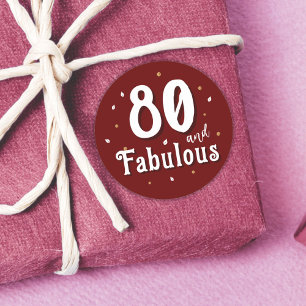 Adesivo 80 e Fabuloso 80 vermelho brilhante Aniversário