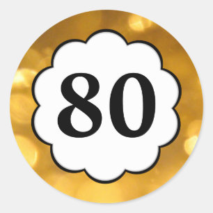 Adesivo 80 - Ouro Numbers Sticker