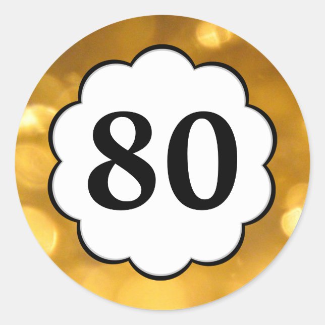 Adesivo 80 - Ouro Numbers Sticker (Frente)