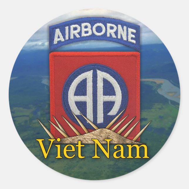 Adesivo 82º veteranos da divisão aérea veteranos vietnam (Frente)