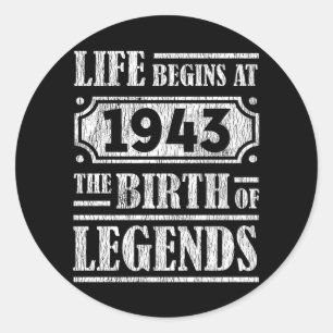 Adesivo 82 Anos De Idade 1943 Nascimento Da Legenda 82.O A