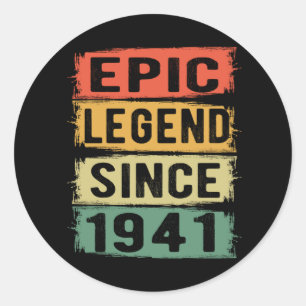 Adesivo 84 Anos De Idade Dia 1941 Legenda Epic 84. º Anive
