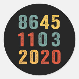 Adesivo 8645 1103 Vote Azul Novembro 3 Vintage Anti Trump 