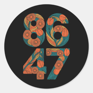 Adesivo 8647 Anti Trump Democrata Floral Presidente Libera