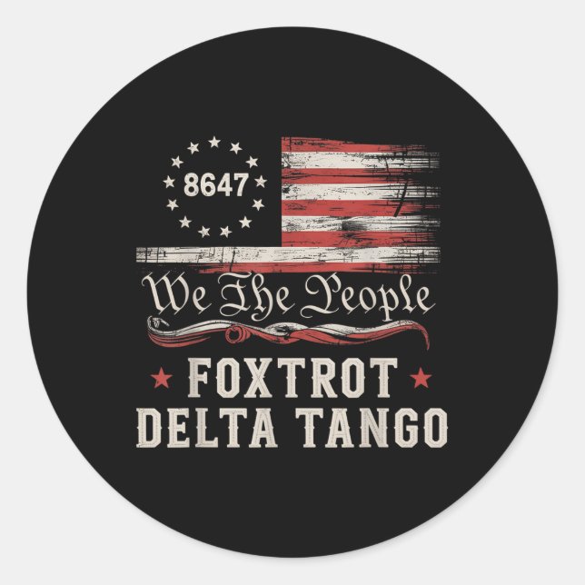 Adesivo 8647 Foxtrots Deltas Tangos America Flag  (Frente)